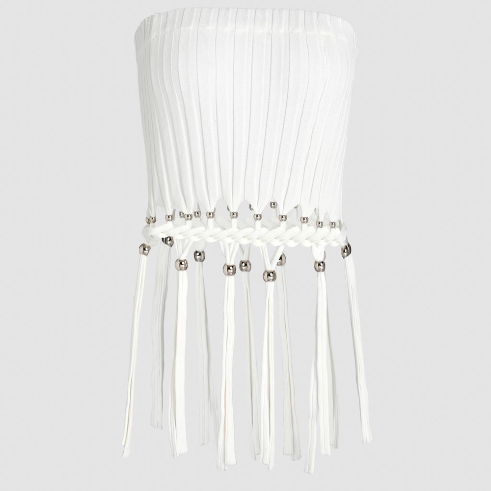 White Tassel Top- never worn